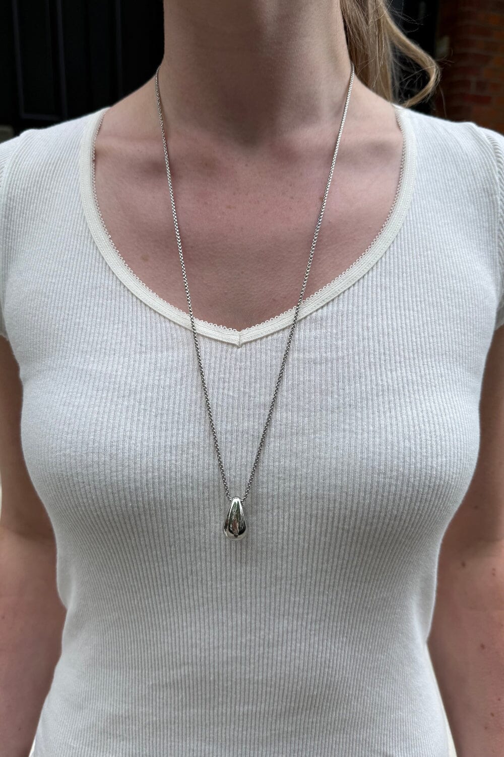 Drop Chain Necklace | Silver