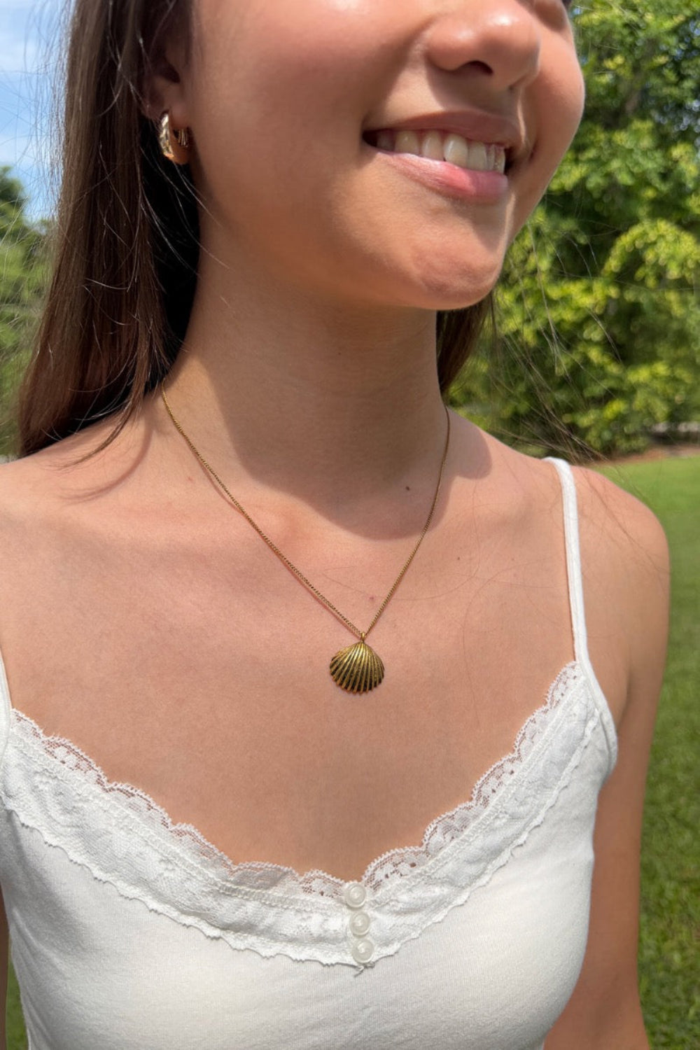 Seashell Necklace | Distressed Gold