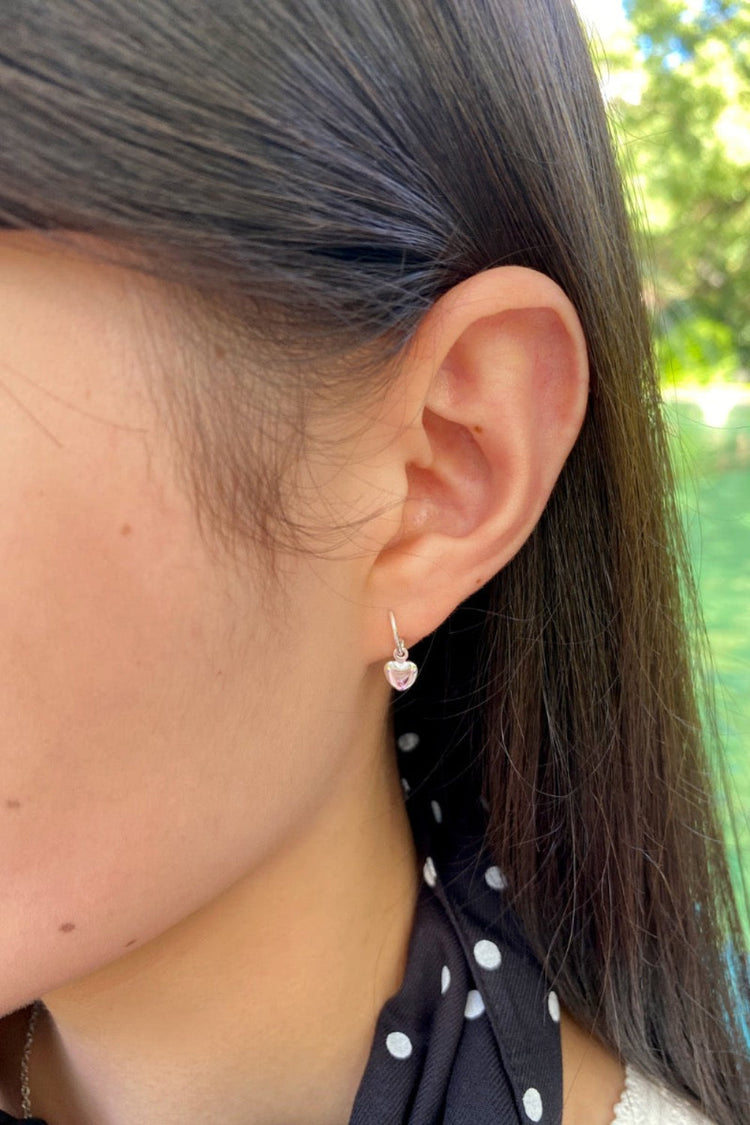 Mini Heart Earrings | Silver