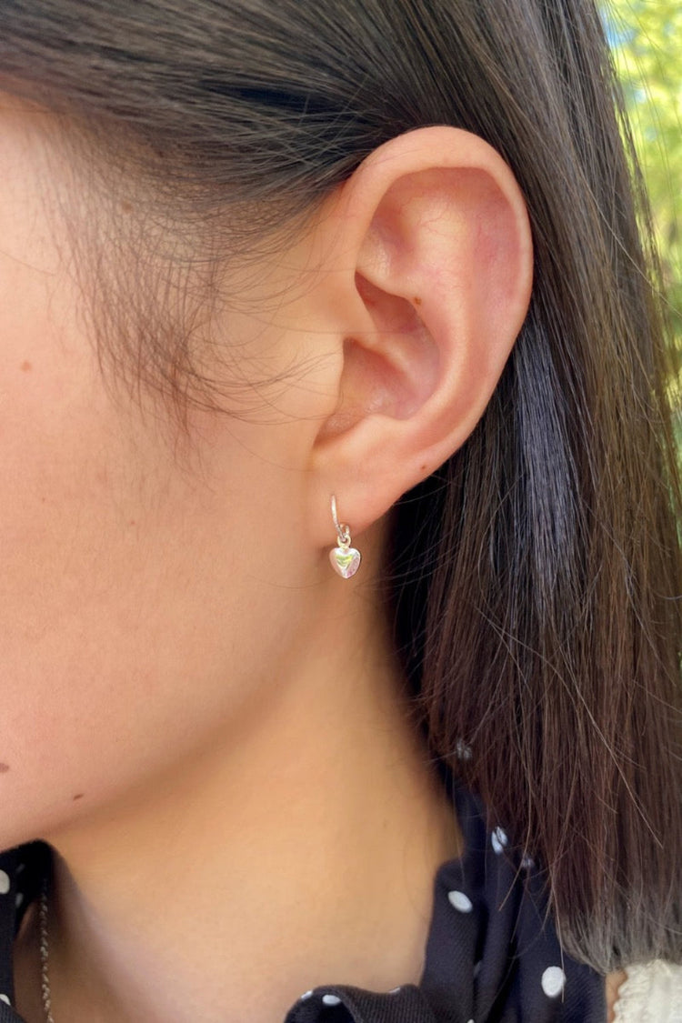 Mini Heart Earrings | Silver