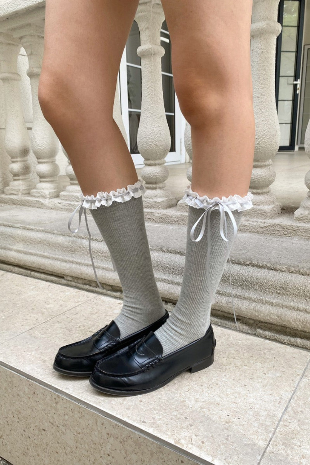 Lace Socks | Heather Grey