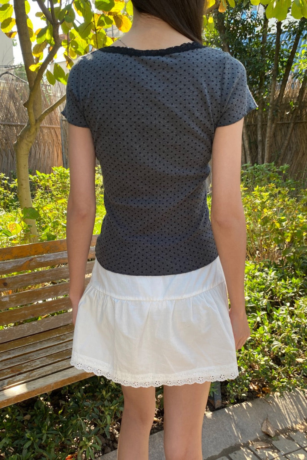 Ivonne Polka Dots Top | Grey Black Polka Dots / XS/S