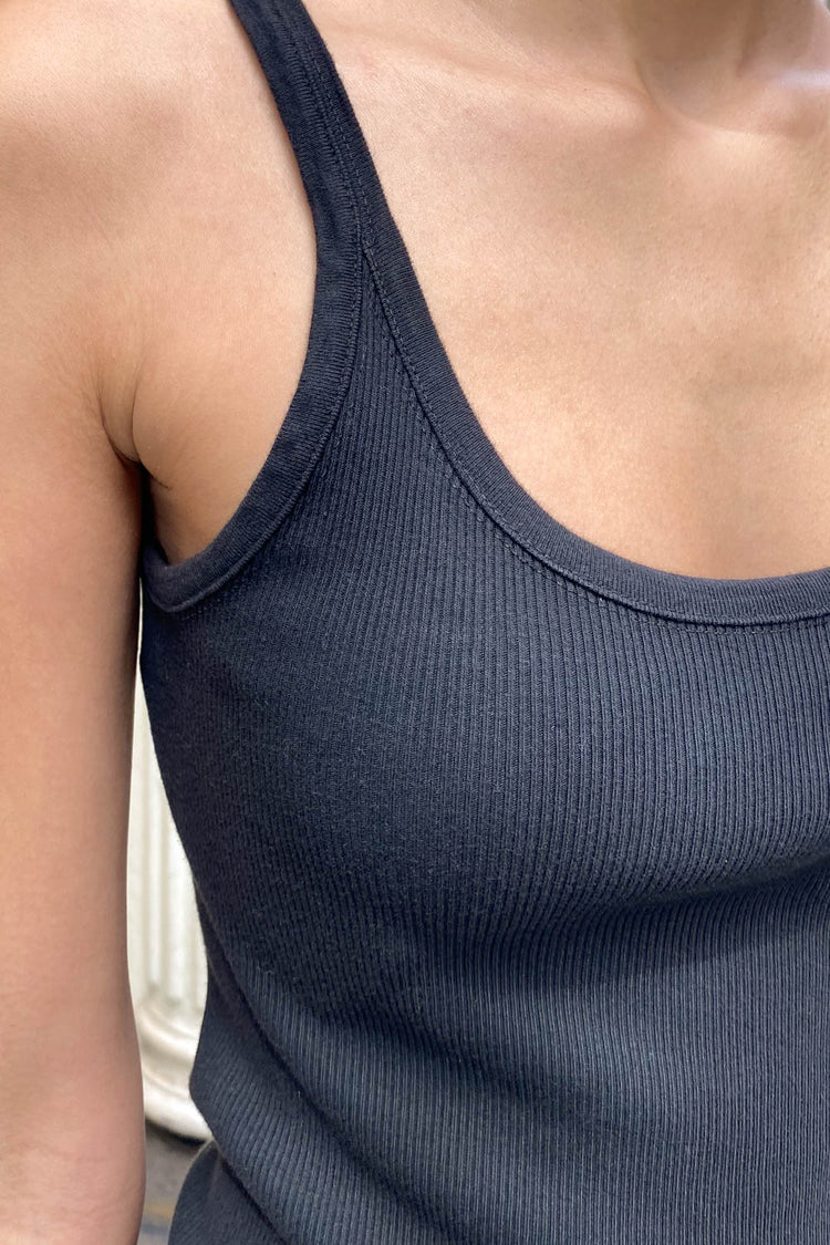 Beyonca Long Tank | Faded Black / Regular Fit
