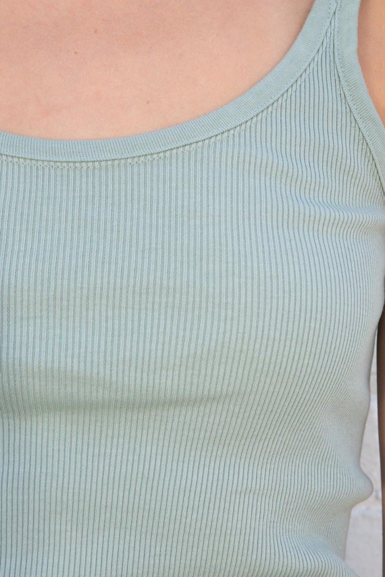 Beyonca Long Tank | Sage Green / Regular Fit