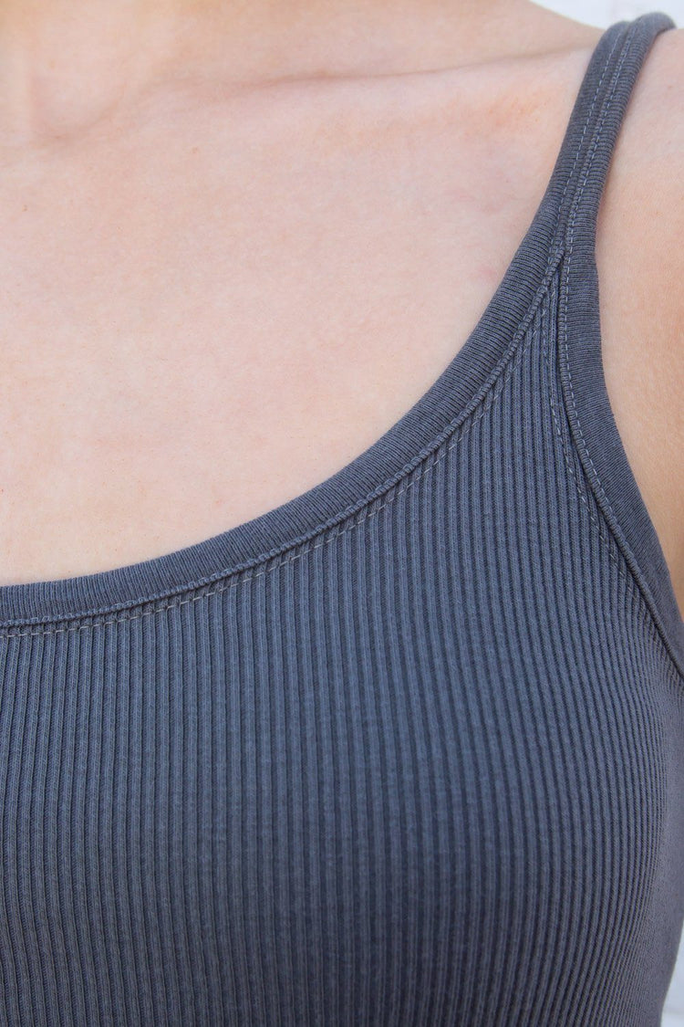 Beyonca Long Tank | Charcoal / Regular Fit