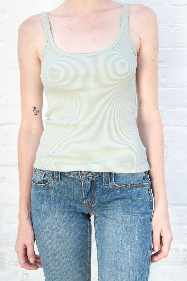 Beyonca Long Tank | Mint Green / Regular Fit