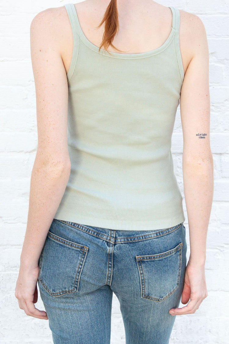 Beyonca Long Tank | Mint Green / Regular Fit