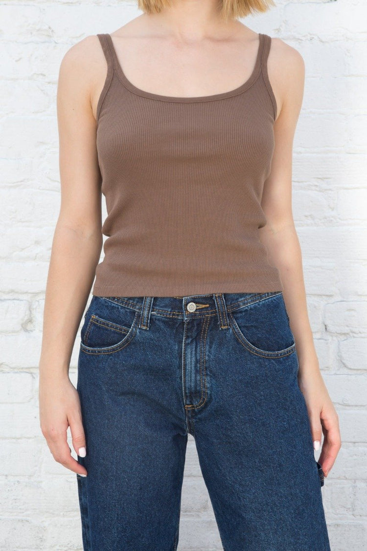 Beyonca Long Tank | Brown / Regular Fit