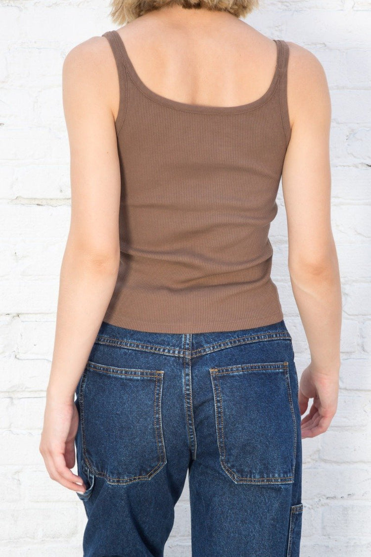 Beyonca Long Tank | Brown / Regular Fit