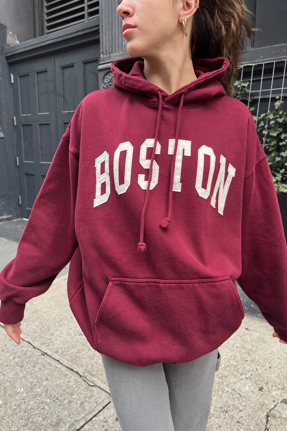 maroon / Oversized Fit