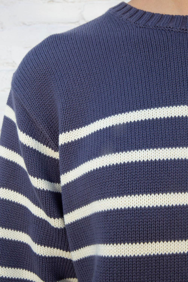 Faded Navy White Stripes / Oversized Fit