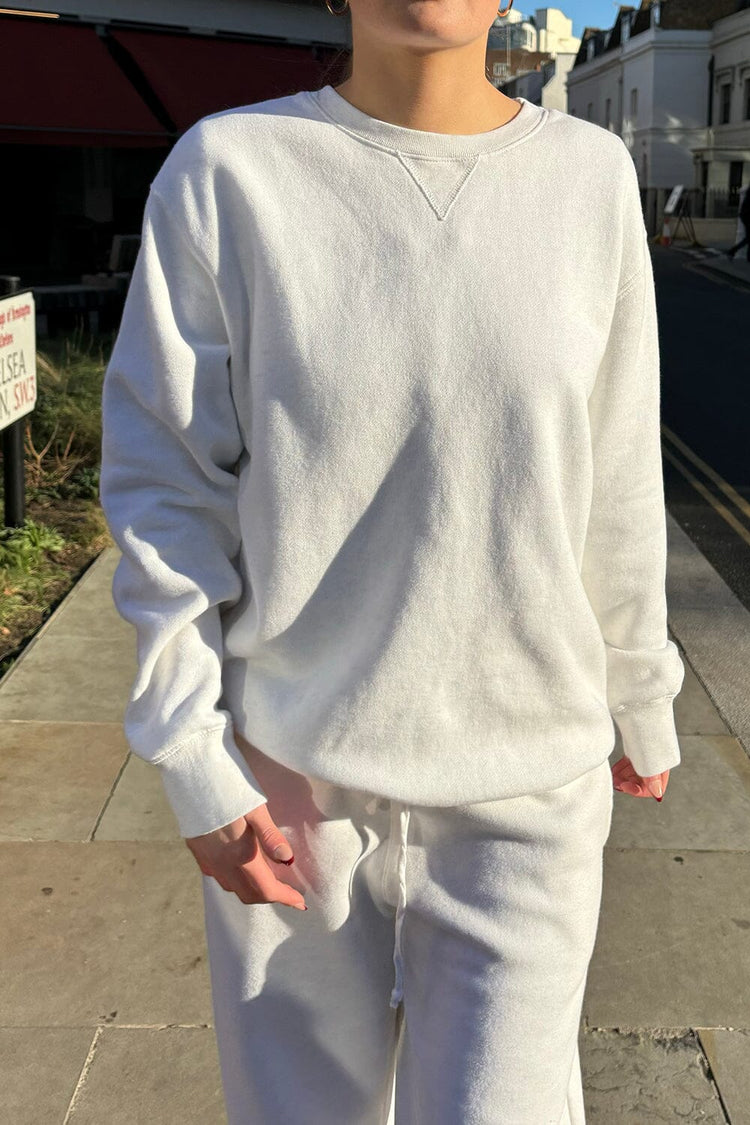 Erica Basic Crewneck | Heather White / Regular Fit