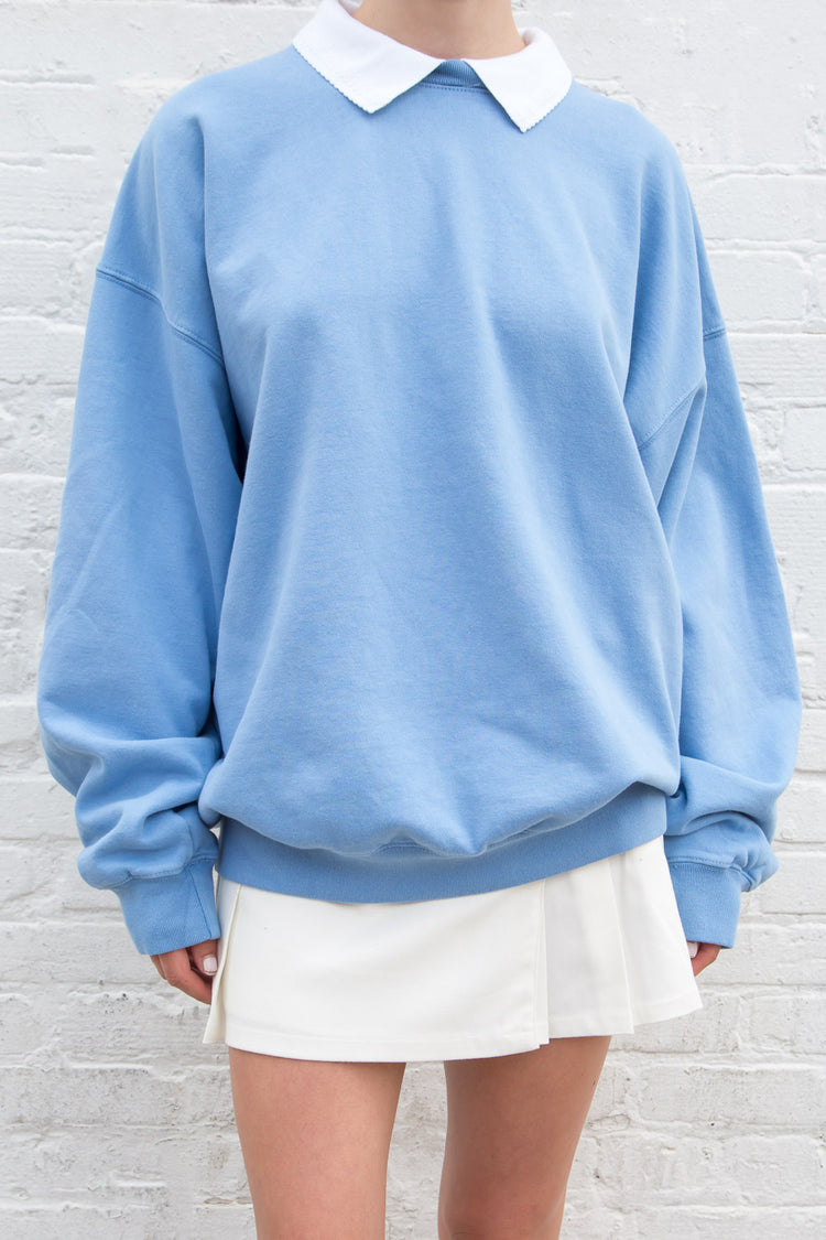 Erica Collar Sweatshirt | Light Blue / Oversized Fit