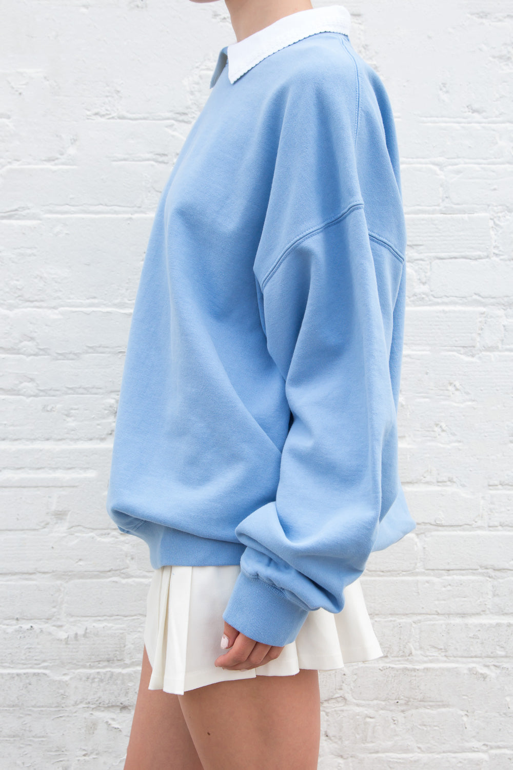 Erica Collar Sweatshirt | Light Blue / Oversized Fit
