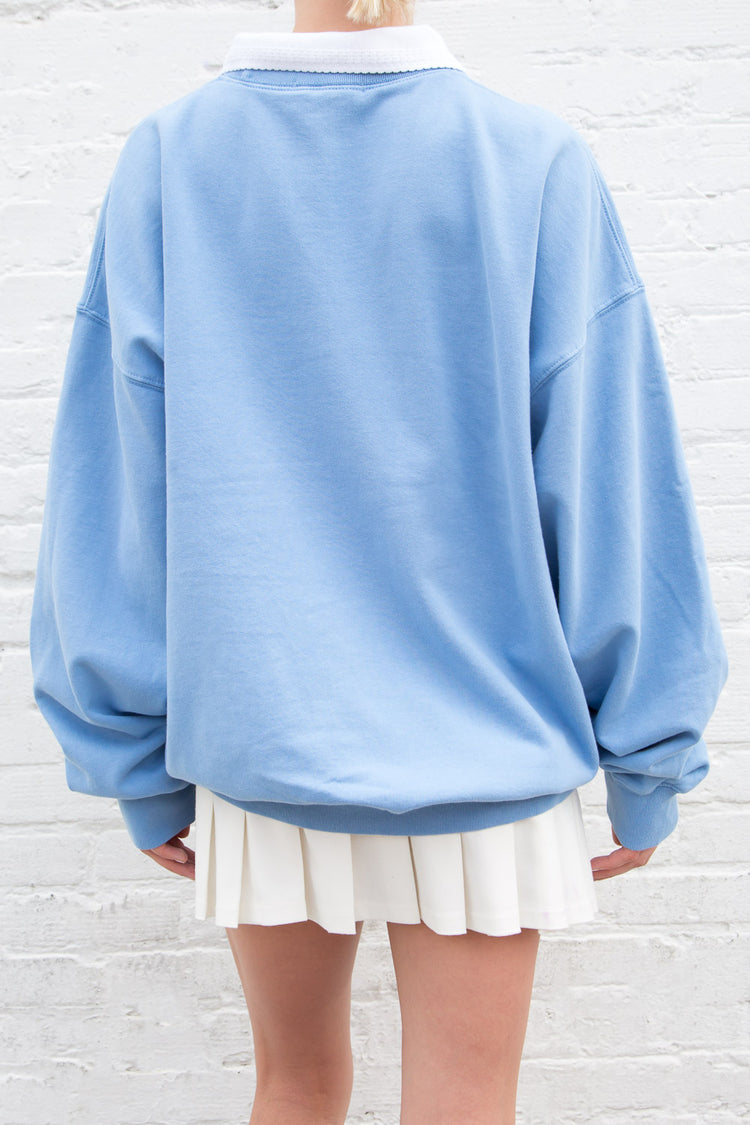 Erica Collar Sweatshirt | Light Blue / Oversized Fit