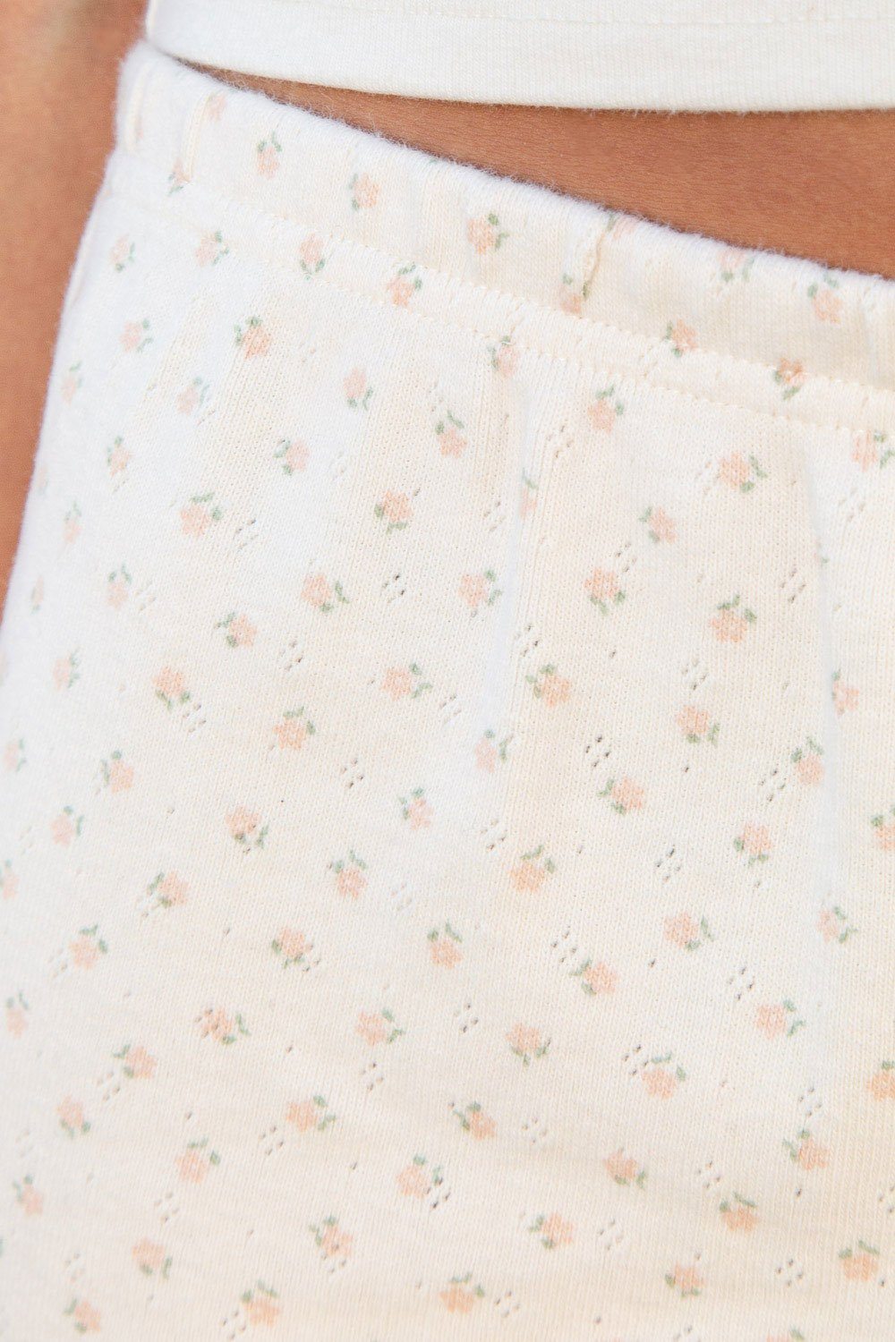 Ivory With Peach Floral / XS/S