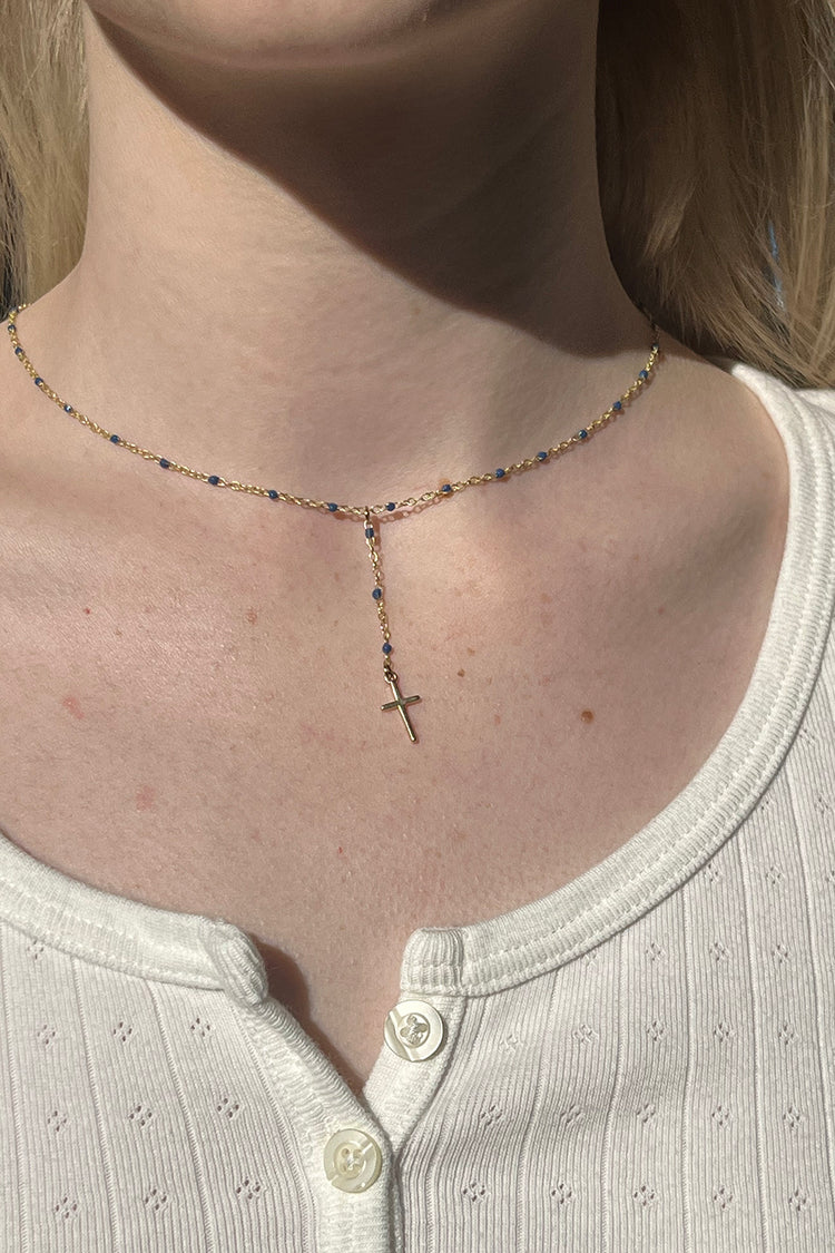 brandy melville cross necklace beaded｜TikTok Search
