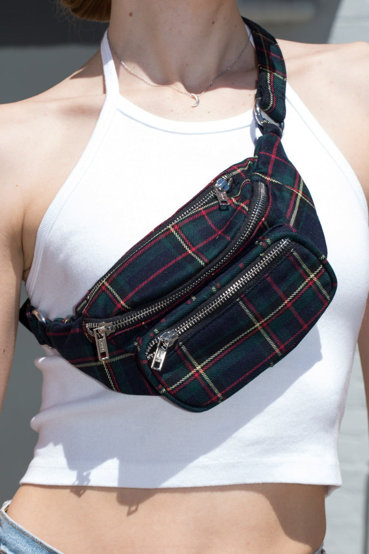 Navy Blue with Dark Green Red and Yellow Plaid