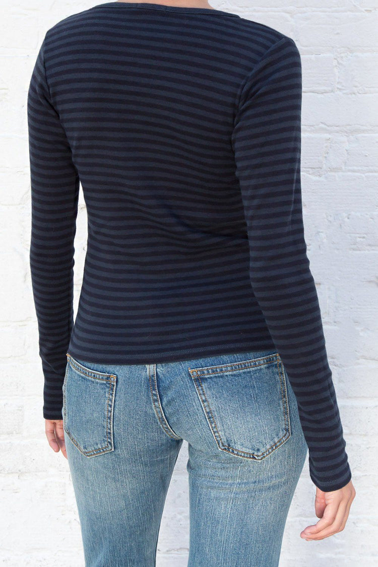 Navy Blue And Black Stripes / S