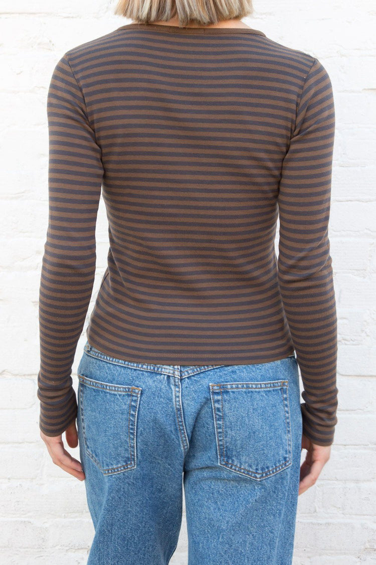 Brown and Navy Blue Stripes / S