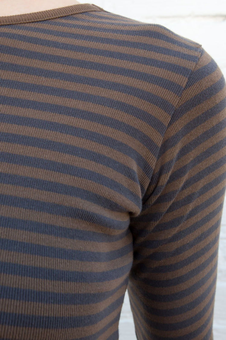 Brown and Navy Blue Stripes / S