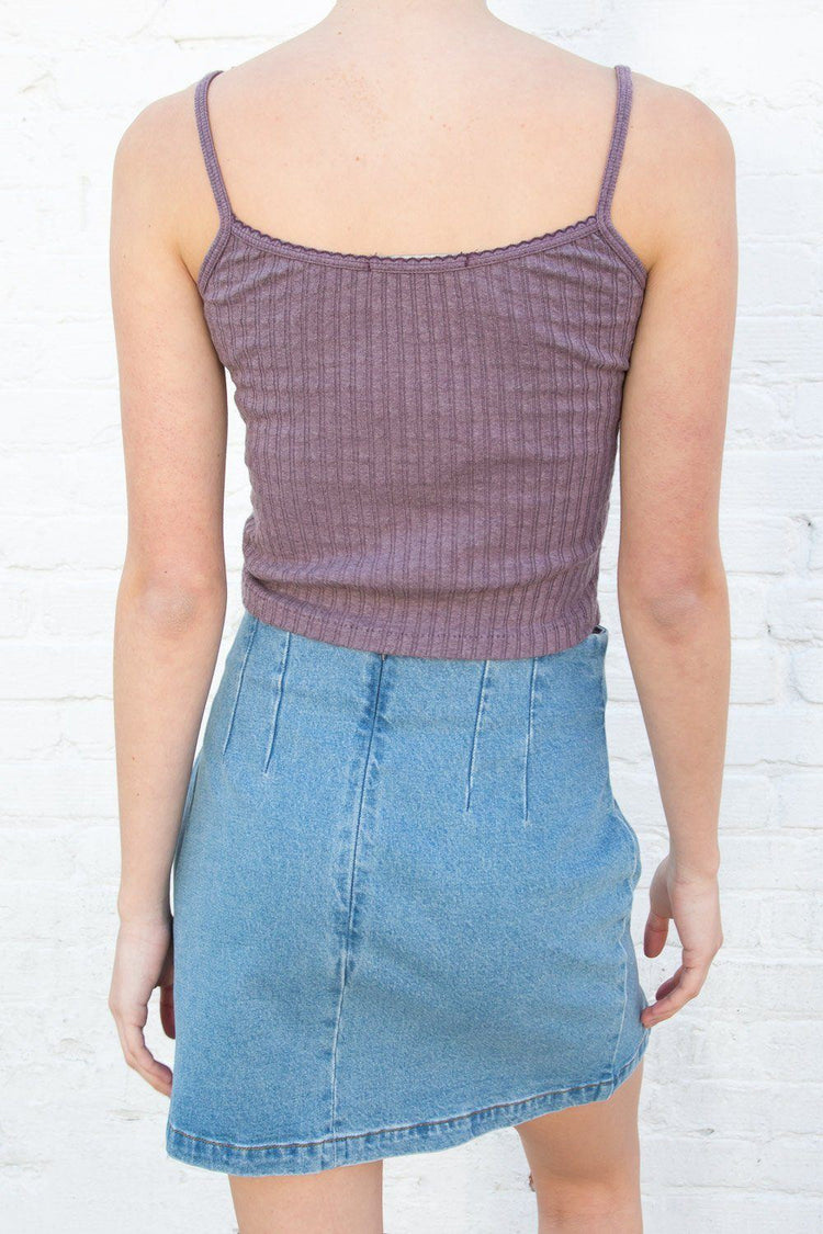 Skylar Ribbed Tank | Deep Purple / XS/S