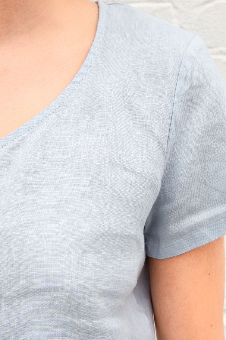 Zelly Linen Top | Light Blue / XS/S