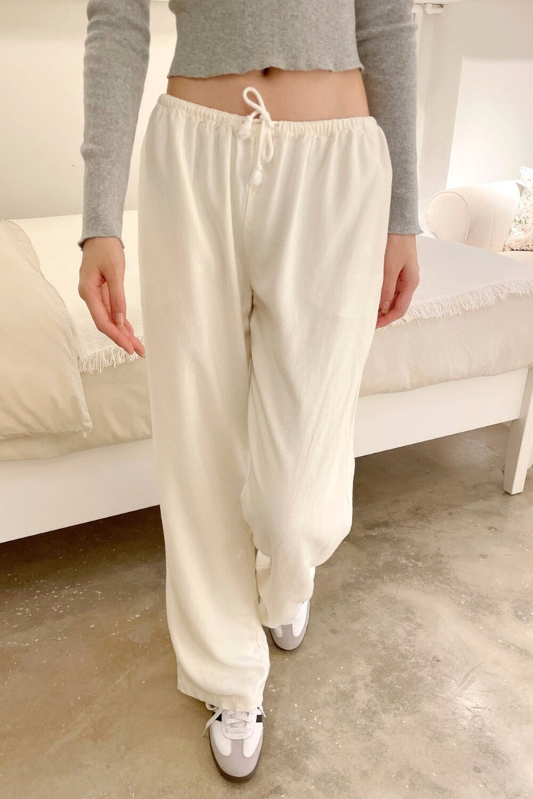 Anastasia Linen Pants | Natural White / S